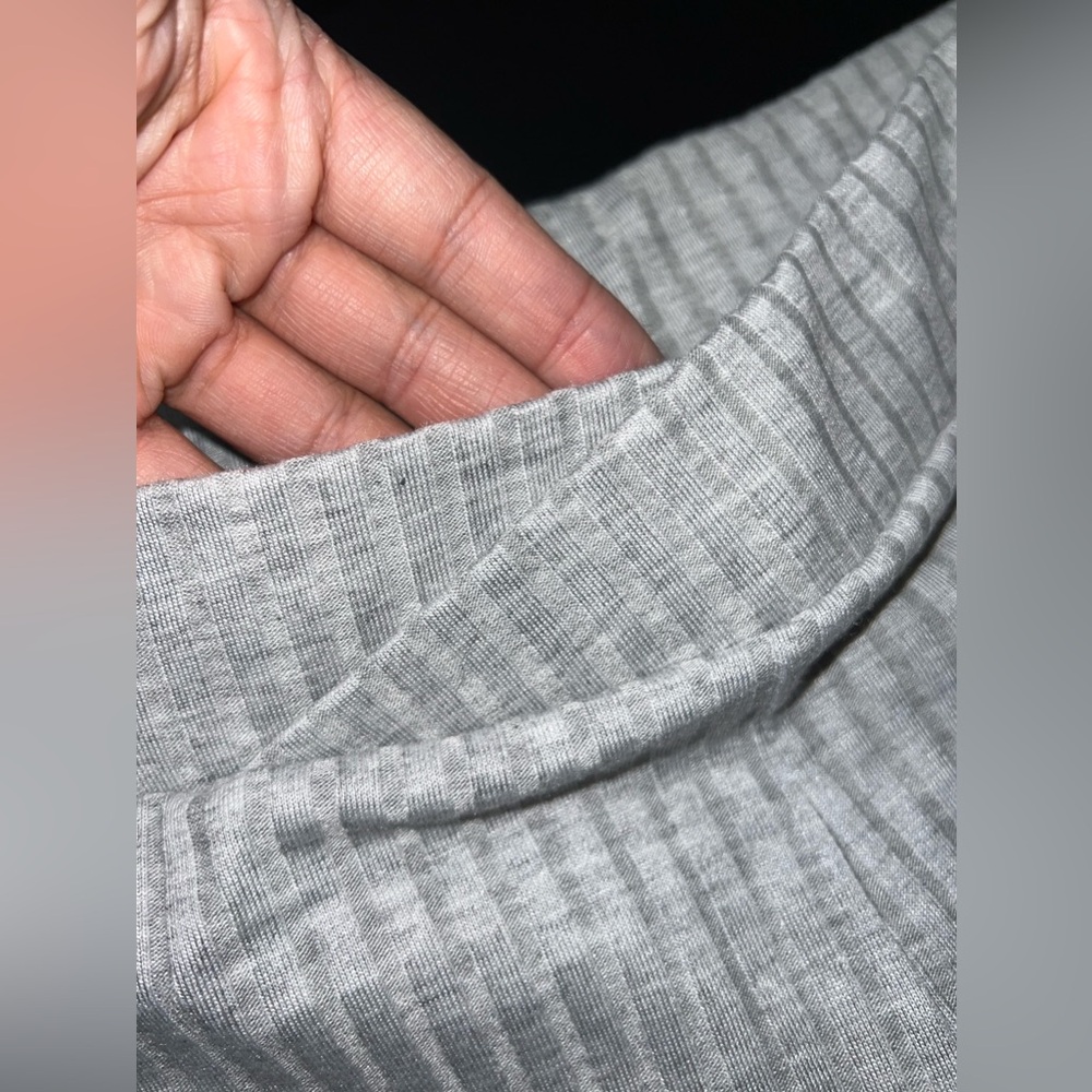 Misguided Grey Ribbed Solid Gray Cross Waist Bike… - image 3